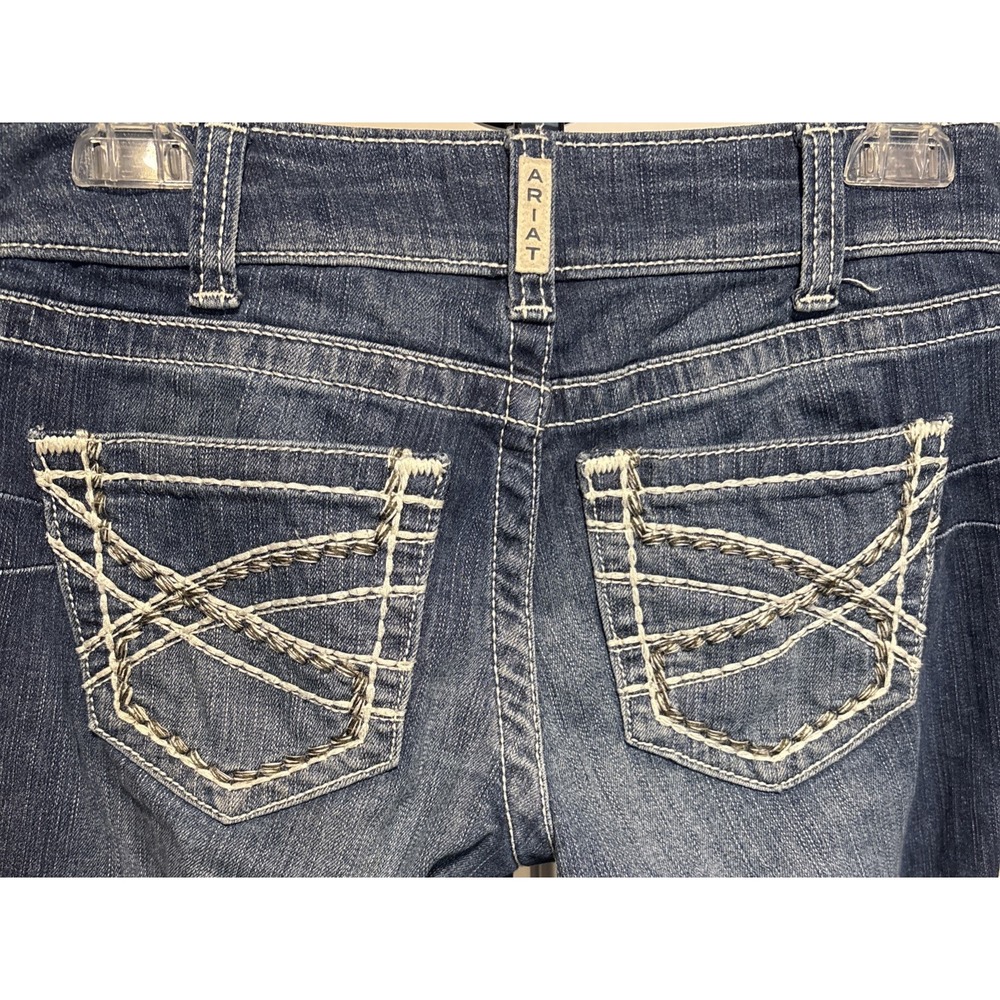 Ariat Jeans Womens 25 R Mid Rise Stretch Boot Cut Entwined Marine 10017510